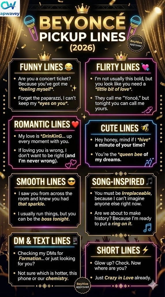 Beyonce Pickup Lines