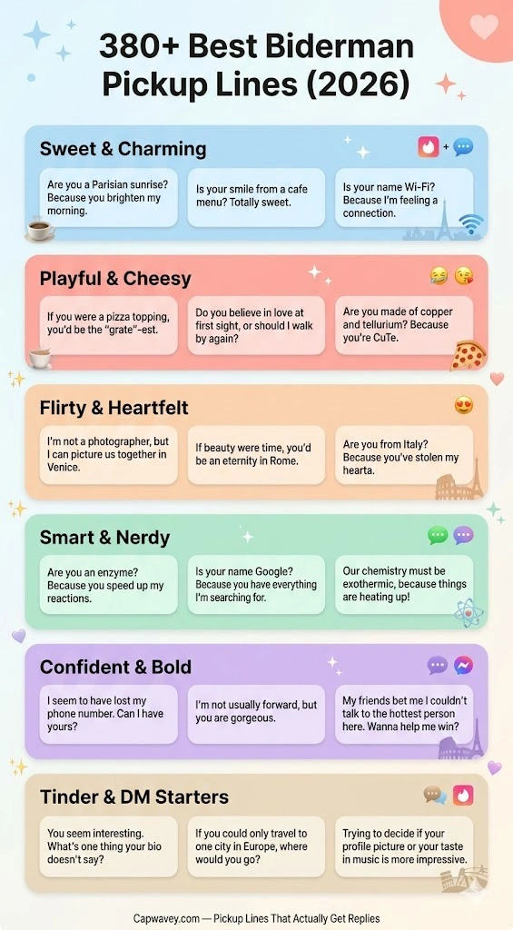 Biderman Pickup Lines