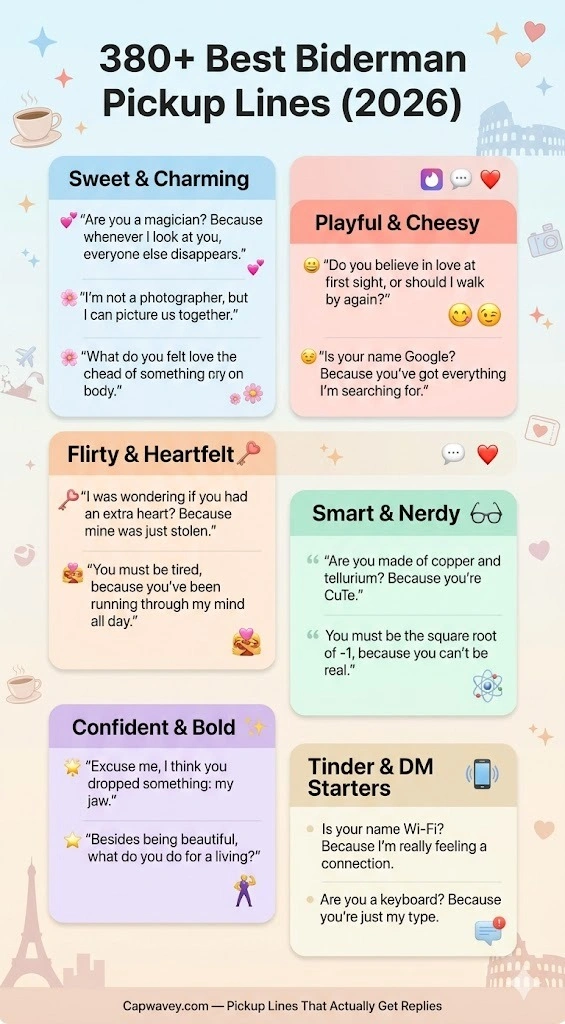 Biderman Pickup Lines