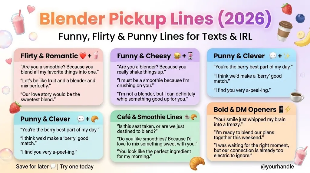 Blender Pickup Lines