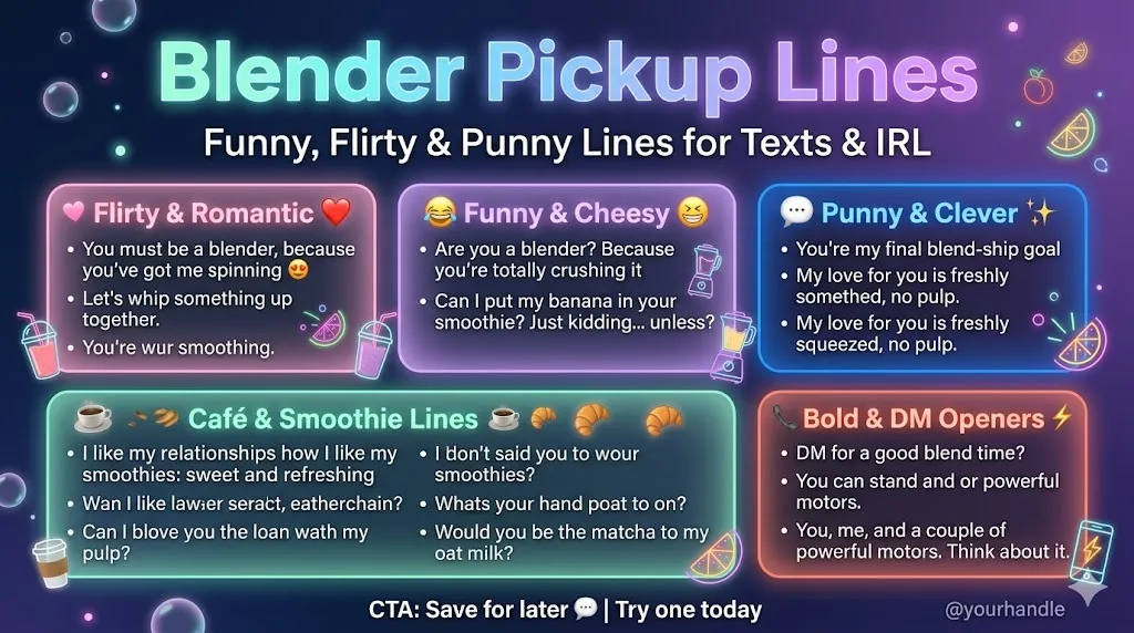 Blender Pickup Lines