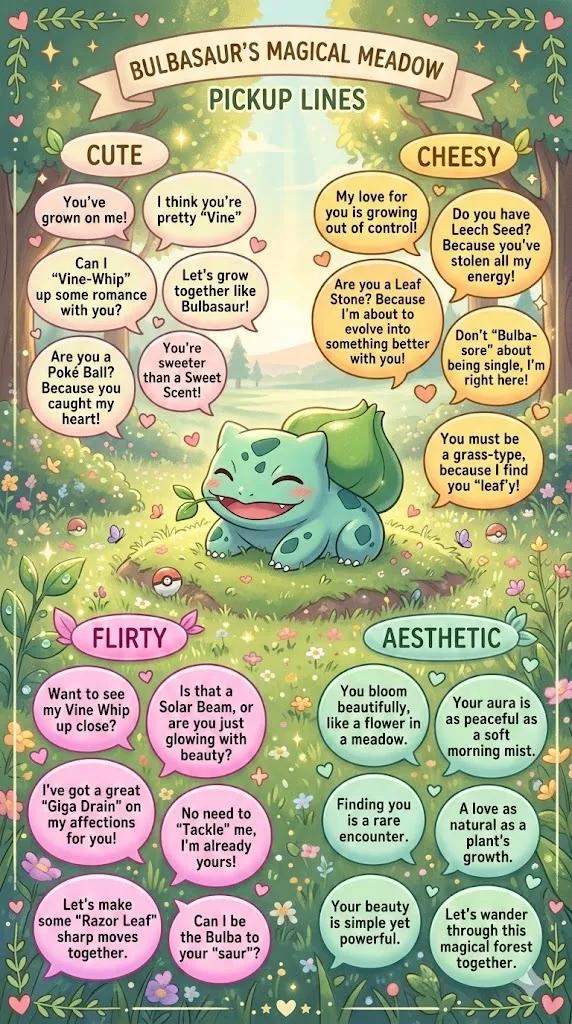 Bulbasaur Pickup Lines