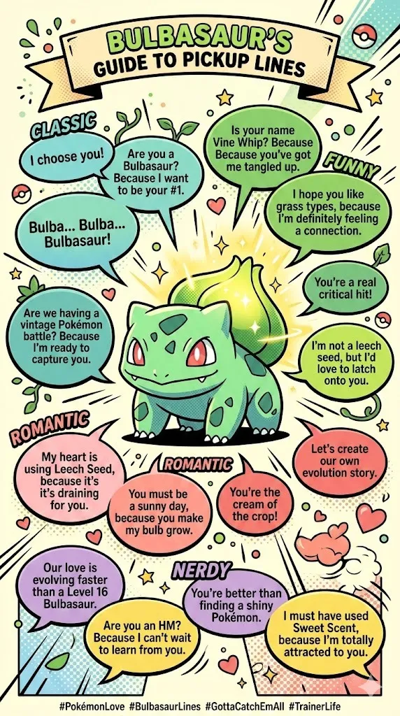 Bulbasaur Pickup Lines