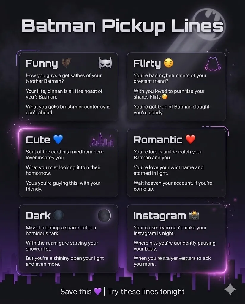 Batman Pickup Lines