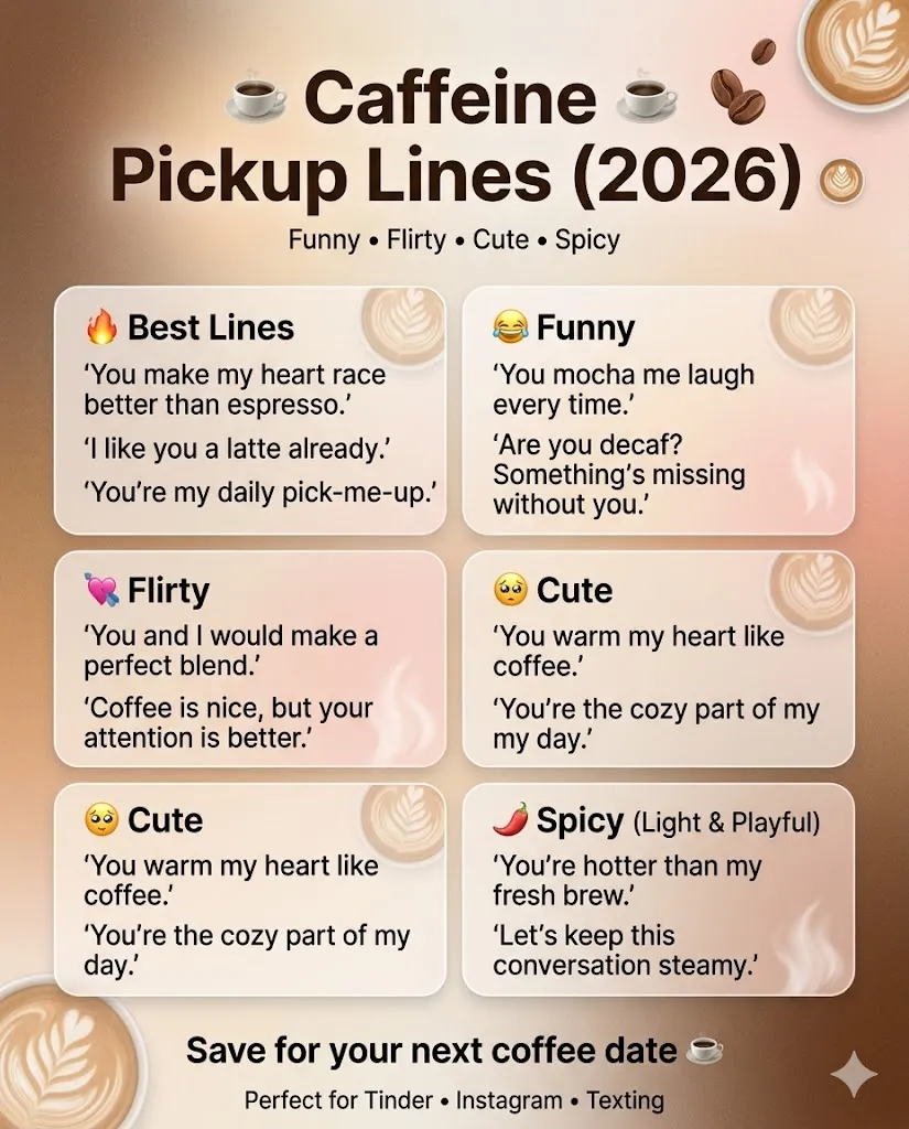 Caffeine Pickup Lines