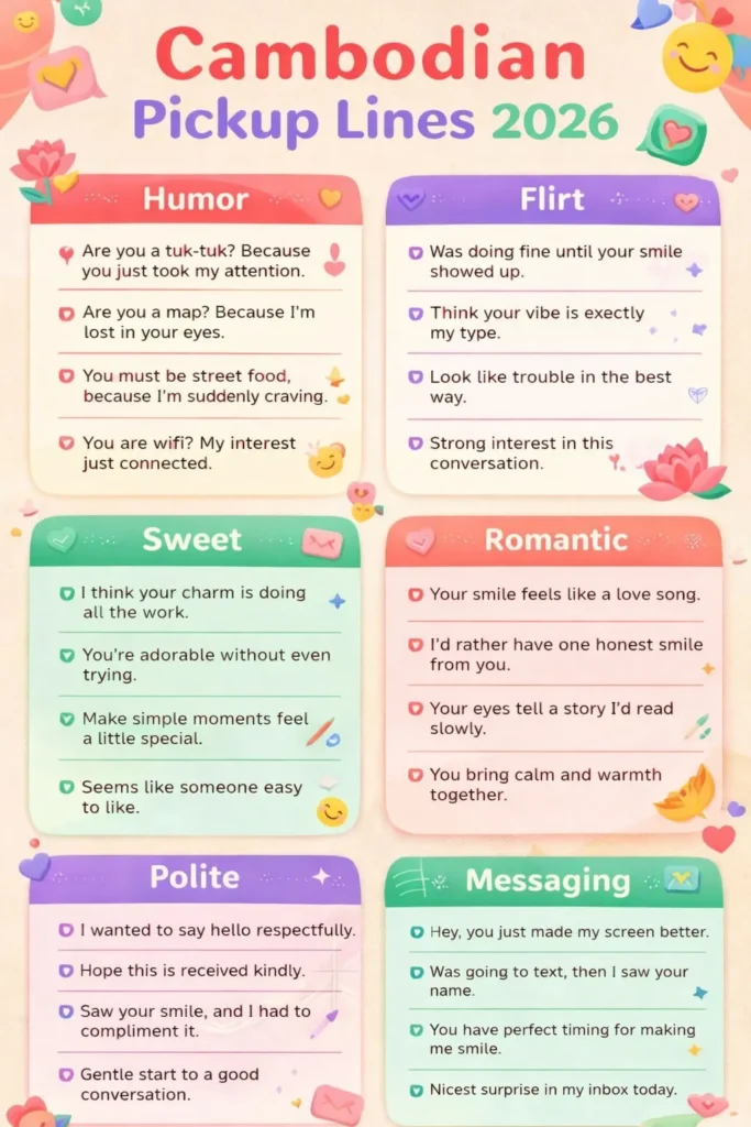 Cambodian Pickup Lines