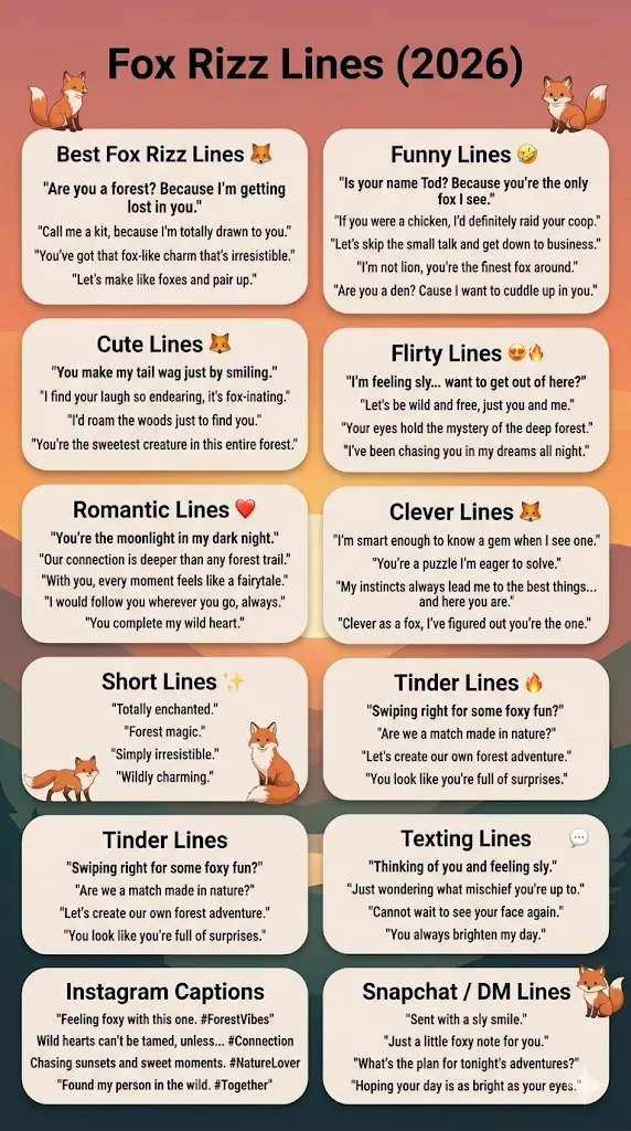 Fox Pickup Lines
