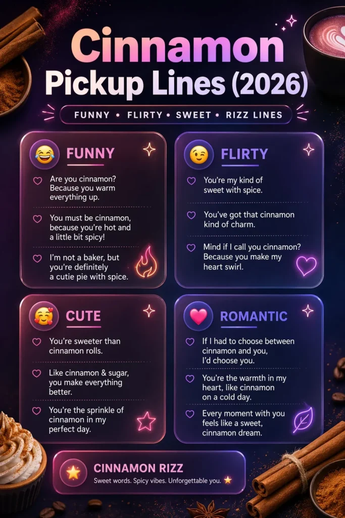 Cinnamon Pickup Lines