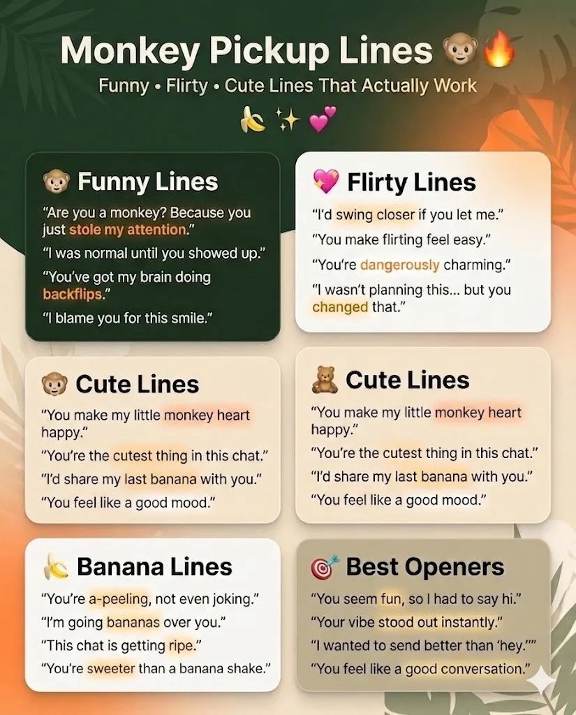 Monkey Pickup Lines