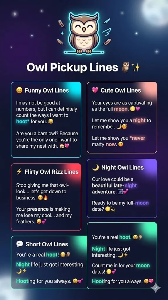 Owl Pickup Lines