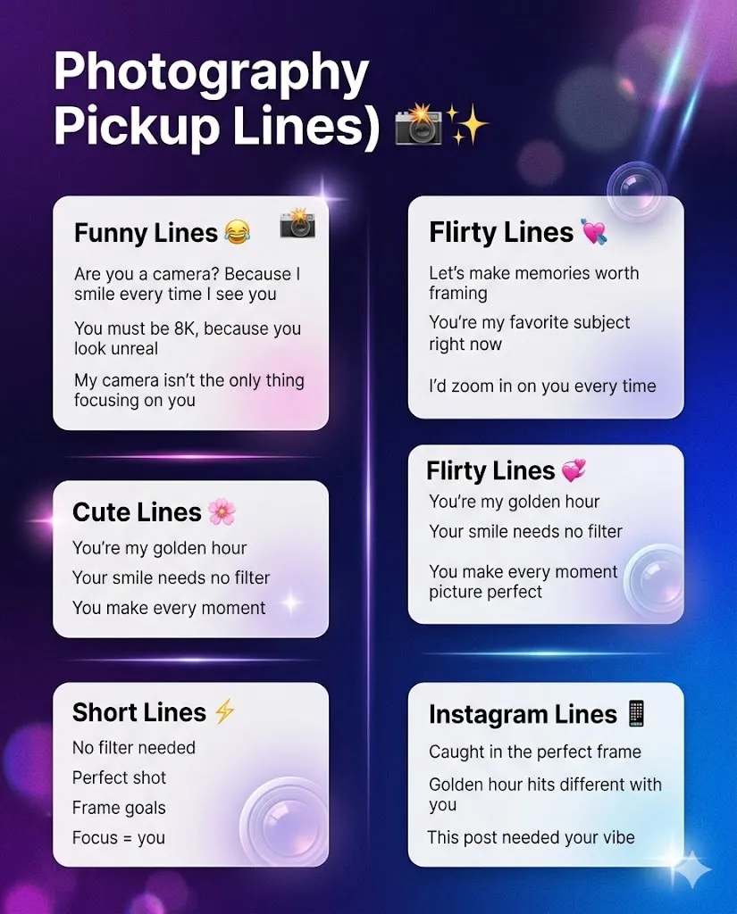 Photography Pickup Lines