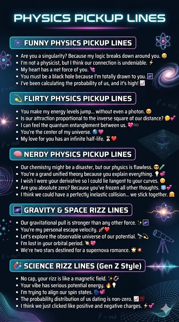 Physics Pickup Lines