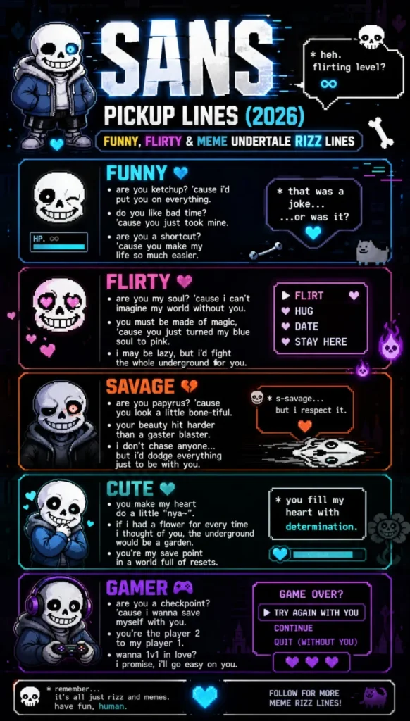 Sans Pickup Lines