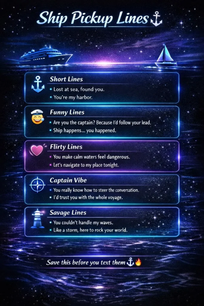 Ship Pickup Lines