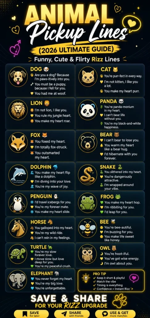 Animal Pickup Lines