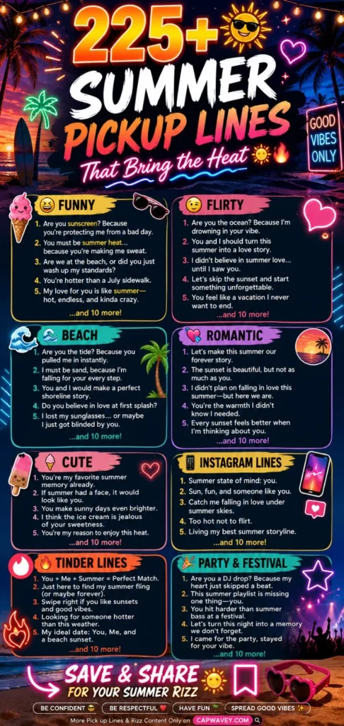 Summer Pickup Lines