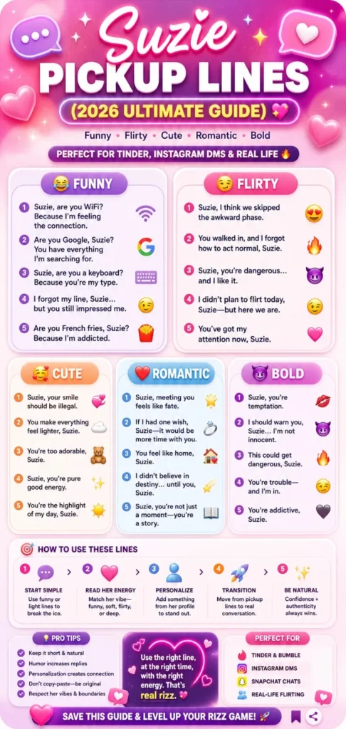 Suzie Pickup Lines