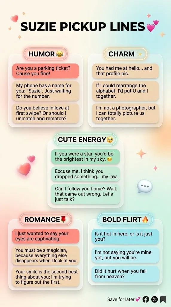 Suzie Pickup Lines